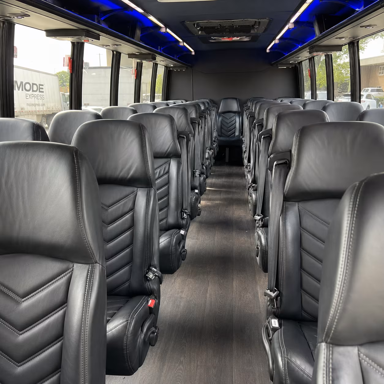 jersey city 28 passenger minibus interior