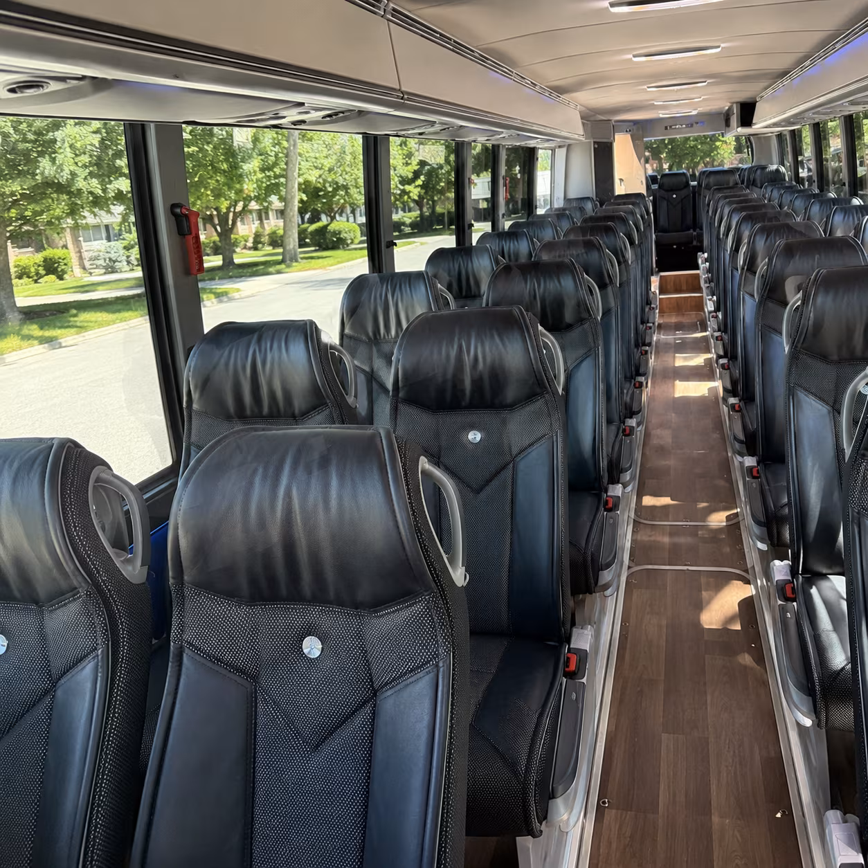 jersey city 40 passenger charter bus inside